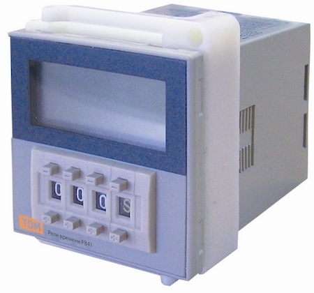 TDM ELECTRIC SQ1503-0015 Реле времени цифровое цокольное в крышку щитка РВ41-0,1сек/9990час-5А-220В-8Ц/Щ TDM